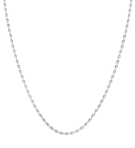 Chaîne en argent sterling pour femmes collier perles de riz italien