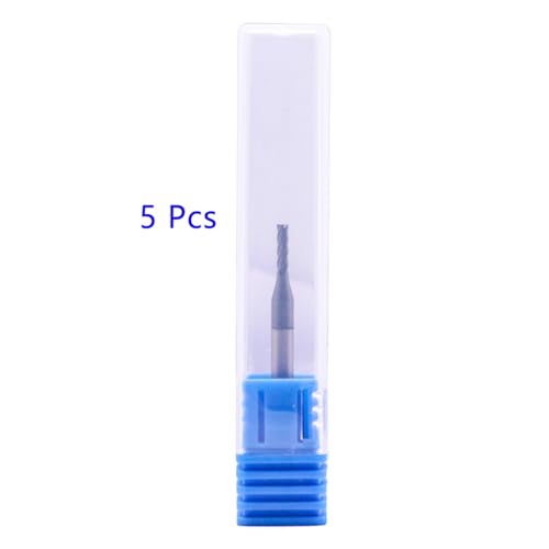 Image of 4 Flute Solid Carbide Square End Mill Set(5Pcs, 1 /16 inch), AlTiN Coated | 35 Helix, 1 /16 inch Cutting Dia, 1 /8 inch Shank Dia, 1 /4 inch LOC, 1-1 /2 inch OAL For Milling Alloy Steel, Hardened Steel, Iron, Copper