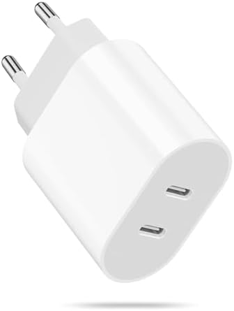 USB C Ladegerät, 25W USB C Adapter Stecker für iPhone 17 16 15 14 13 12 11 Pro Max/Plus/X/XR/XS/Mini/iPad, 2-Port USB C Netzteil PD 3.0 Power Adapter Ladestecker Netzstecker Schnel