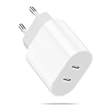 USB C Adapter, 25W USB C Netzteil Ladegerät für iPhone 17 16 15 14 13 12 11 Pro Max/Plus/X/XR/XS/Mini/iPad,2 Port USB C Schnellladegerät PD 3.0 Power Adapter Ladestecker Netzstecker Charger Plug
