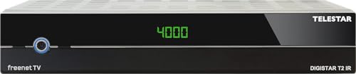Telestar DIGISTAR T2 IR - DVB-T2 HD Receiver inkl 3 Monate freenet TV / DVB-C Kabelreceiver (freenet TV Receiver, 3 Monate inkl., H.265/HEVC, HDMI, Scart, Display, DVB-T) schwarz