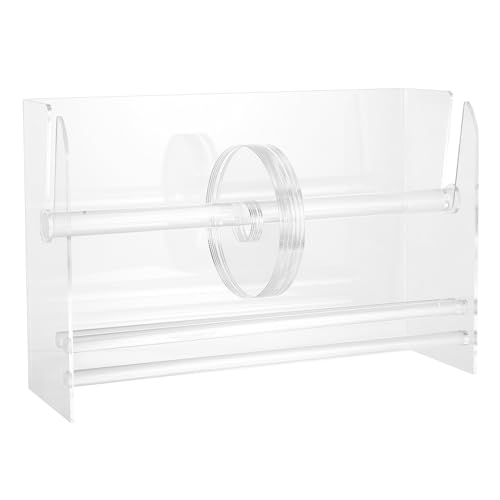 MOKKHNB アクリル製スロット可能ラベルディスペンサー ステッカーロール収納付きデスクトップラベルオーガナイザー クリアテープ用オフィ