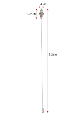 Image of Alilang Antique Vintage Hat Pin Classic Long Handle Geometric Hatpin Stick Lapel Pins for Women, Men, Pack of 2 /3