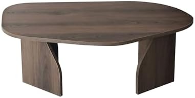 Modern Walnut Coffee Table, 100 cm x 60 cm x 35 cm | 100% Melamine Coated Particle Board, 18 mm Thickness | Stylish & Functional Design for Home
