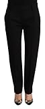 Taille 34 Dolce & Gabbana Black Mid Waist Skinny Trouser Wool Pants IT40 S