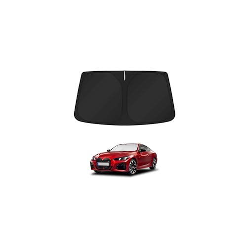 Image of KUST Windshield Sun Shade for 2021 2022 2023 2024 2025 2026 BMW 4 Series 430i 440i i4 m4 330i Window Accessories Shade Sun Visor Cover Foldable Block UV Rays