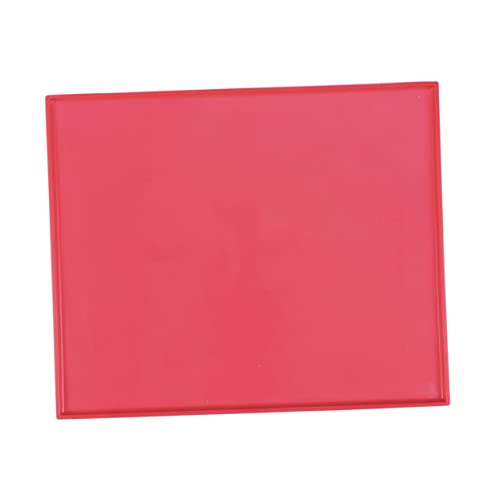 Parliky Premium Silicone Pet Food Mat Non Stick Dog Cat Bowl Placemat Washable and Heat Resistant Feeding Pad Red Color Easy to and Prevents Spills