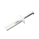 (25 Pack) 013-139 Nylon Hammer Drive Anchors with Steel Nail - Mushroom Head Expansion Fasteners for Concrete...