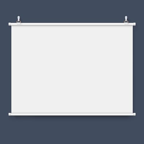 Pantalla manual de proyector 72" 4:3 blanca miniatura 1