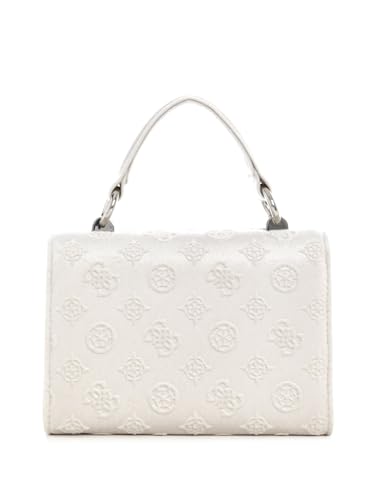 Image of Guess Women's Off White Printed Satchel Bag| Ladies Purse Handbags | Gift For Ladies