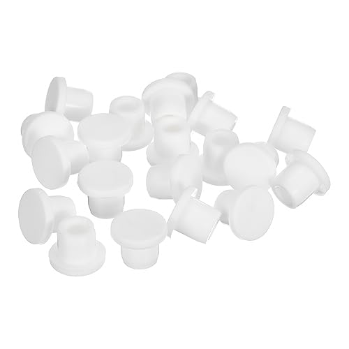 Image of uxcell 30 Pieces White Silicone Rubber Plug Stopper, Hardware Sealing Plugs