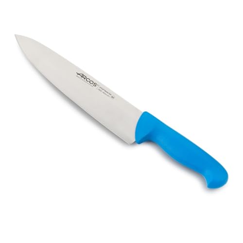 Arcos Serie 2900 - Cuchillo Cocinero - Hoja de Acero Inoxidable NITRUM de 250 mm - Mango inyectado en Polipropileno Color azul