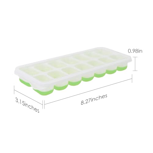 Bandeja para cubitos de hielo de silicona con tapa, pack 4 piezas miniatura 5