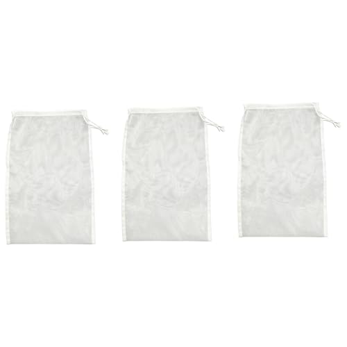 Vauki 3 bolsas de filtro para cerveza, bolsas de filtro, 120 micro, 45 x 60 cm, filtro de lúpulo de cerveza blanco, bolsa de prensado, reutilizable, bolsa de prensa, paño de filtro de nailon, paño de