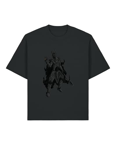 The Dark Lord Art Villain elf Man Troll Dwarf Human Armor Cape Ring Unisex Heavyweight Cotton T-Shirt Black Large