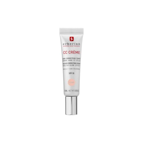 Erborian - CC Crème mit Centella Asiatica - High-Definition Illuminierende GesichtsCrème und Make-up - Sonnenschutz SPF 30 - Koreanische Kosmetik - Clair 15 ml