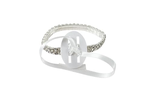 Reliant Ribbon Floral Accessories - Graceful Lady Princess Wristlet 2 Rows - 6 Pcs, Clear, 1/4 Inch, 6 Pieces