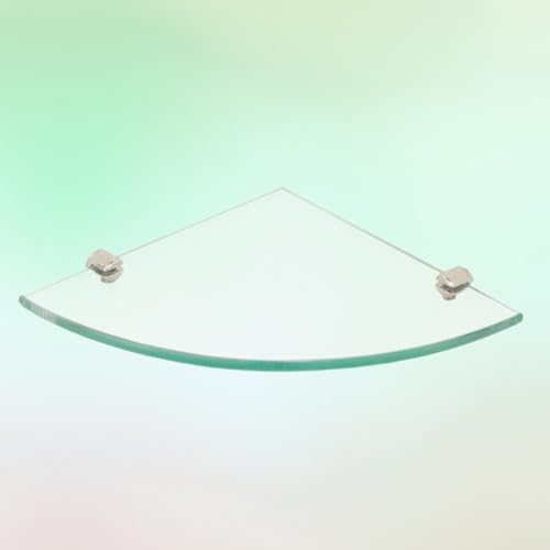 Estantería de baño de vidrio y estante esquinero triangular de pared para ducha y lavabo 6