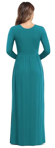 Image of VIISHOW Women's Long Sleeve Loose Plain Maxi Dresses Casual Long Dresses with Pockets