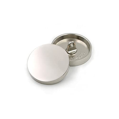 5pcs Metal Shank Sewing Buttons for Craft Button for Clothing Decoration DIY Handmaking Accessories (Silver, 22mm)