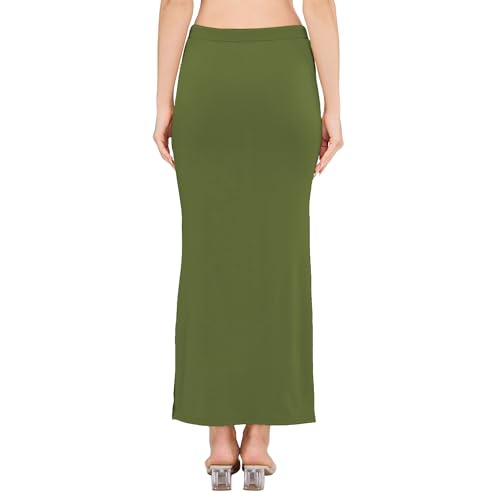 Image of DESI GIRL Satin Shimmer Stretchable Saree Shapewear Petticoat with Drawstring for Women | Mermaid fit Saree Petticoat with Side Slit for Easy Movement | Saree Shaper | Long inskirt