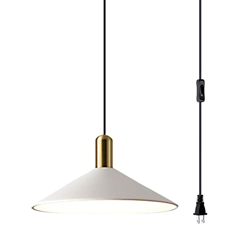 Lustre de cuisine style farmhouse blanche pour îlot central et bar avec long fil de 4,5m