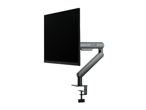 AOC AM400G Einzel-Monitorarm – voll verstellbare Monitor-Tischhalterung, schwenkbare VESA-Halterung mit C-Klemme, Tüllen-Montagebasis für 43,2 bis 86,4 cm Computer-Bildschirme – jeder Arm hält 4,4 bis