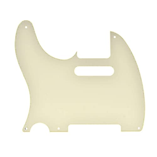 KAISH Pickguard vintage pour guitare Telecaster américain et mexicain 5 trous Blanc vieilli 3 plis - Les Beatles, Paul McCartney, John Lennon, RIngo Starr, George Harrison KAISH Pickguard vintage pour guitare Telecaster américain et mexicain 5 trous Blanc vieilli 3 plis – Image 4