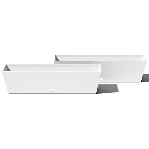 Veradek Pure Series Window Box Planter - Tapered Outdoor Planter 36-Inch, 2-Pack