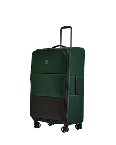 ANTLER - Soft Stripe 2.0 Large Suitcase - Durable Lightweight & Expandable 4 Spinner Wheels - Adjustable Handle TSA Lock 81cm - Antler Green