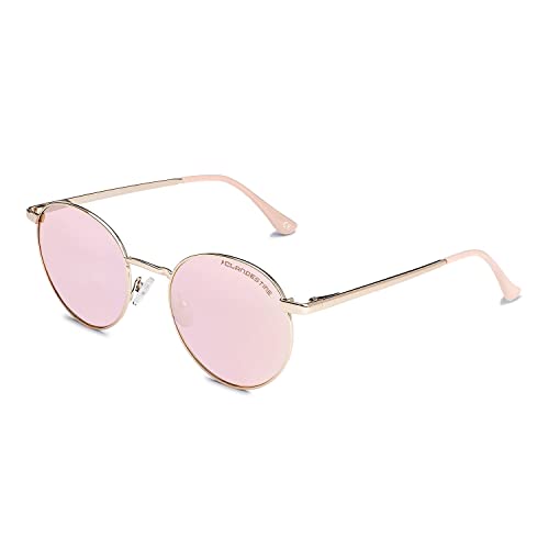 Clandestine - Gafas De Sol Unisex - Modelo Orbita - Color Rosa Y Dorado - Cristales De Nylon De Color Rosa Con Filtro Hd - Protección Uv 400-135 X 49 Mm Clandestine - Gafas De Sol Unisex - Modelo Orbita - Color Rosa Y Dorado - Cristales De Nylon De Color Rosa Con Filtro Hd - Protección Uv 400-135 X 49 Mm