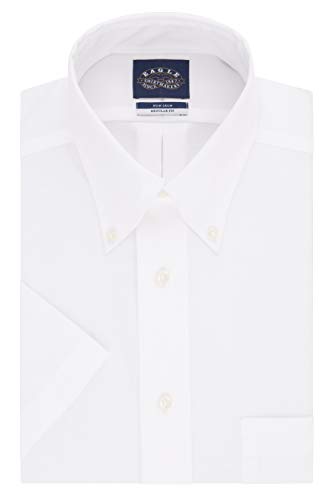 Eagle mens Short Sleeve Non Iron Regular Fit Dress Shirt, White, 17.5 Neck X-Large US