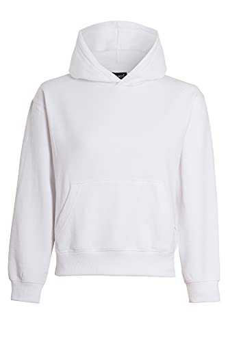 Image of imporio 11 Women's Lightweight Pullover Hoodie Soft Stylish Without Drawstring Ladies Hoodie UK Size S-XL (UK, Alpha, L, Regular, Regular, White)