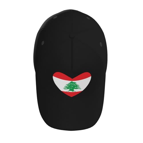 Flag of Lebanon Heart Baseball Hats for Men and Women - Classic Adjustable Hats4