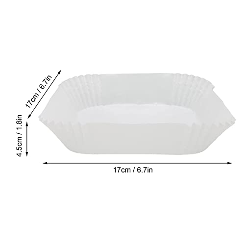 Luftfritteusen-Papiereinlage, Quadratisch, 100 Stück, Antihaft-Papiereinlage für Fritteuse, ölbeständig, Wasserfest, Quadratisch, Fritteusen-Ölpapier für Mikrowellen-Bratpfanne – Bild 5