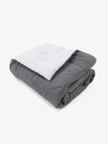 Image of Monte Carlo Polyester Comforter Double Bed | 200 GSM Lightweight & Reversible | Soft Quilt for Mild Winter | Easy Care All Season Comforter (Charcole) | 87 x 94 Inches