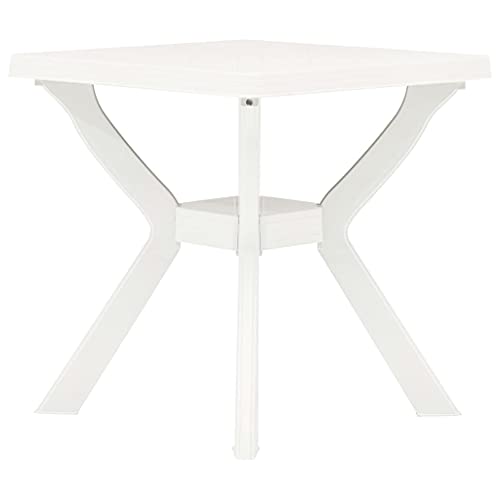 vidaXL Table de Bistro Table de Patio Table de Jardin Table de Terrasse Table d'Extérieur Table d'Arrière-Cour Blanc 70x70x72 cm Plastique