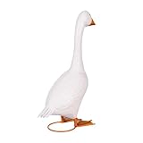 Evergreen Giddy The Porch White Goose Statue, Metal, 21' H, Indoor or Outdoor...