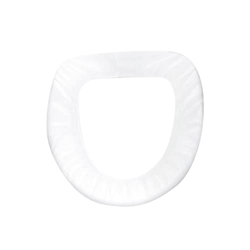 FONDOTIN Toilet Seat Cover Non-Woven White for Standard Portable Round Cushioned Seat Travel Friendly