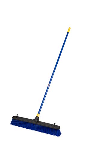 Image of Quickie 24-Inch Knockdown Rough-Surface Push Broom with Fiberglass Handle, Blue (5992)