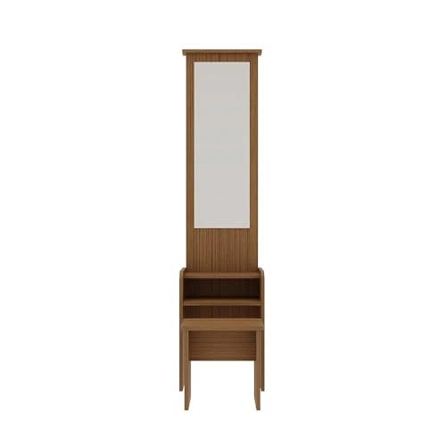 Image of Wakefit Dressing Table with Storage | 1 Year Warranty | Dressing Table with Mirror (Engineered Wood - Urban Teak, Heka)