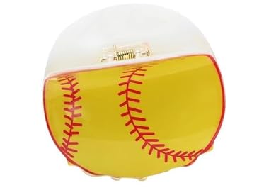 Pinza para cabello amarilla estilo béisbol para mujer miniatura 1
