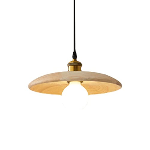 Lámpara de madera E27 con altura ajustable y estilo granja para techos altos 2