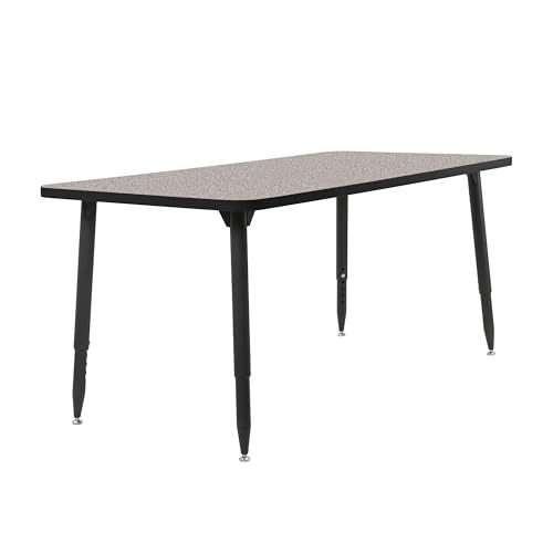 Image of Adapte Commercial Classroom Activity Table - 30 inch x 60 inch Rectangle, ADA Compliant Tapered Legs with Glides & Casters, Adjustable Height 22-34 inch Wheelchair Accessible, School & Office Furniture