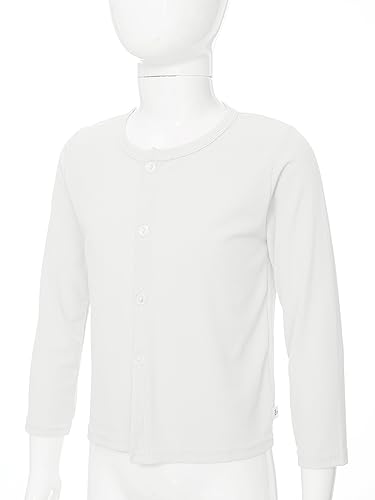 Mufeng Kids Girls Long Sleeve Ribbed Button Cardigan Solid Color Round Neck Lightweight Outwear Tops Casual Jacket3