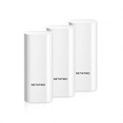 Netatmo Sensores Inteligentes para Puertas y Ventanas, inalámbricos, de una Pieza, Pack de 3, con detección de Vibraciones, DTG-EC