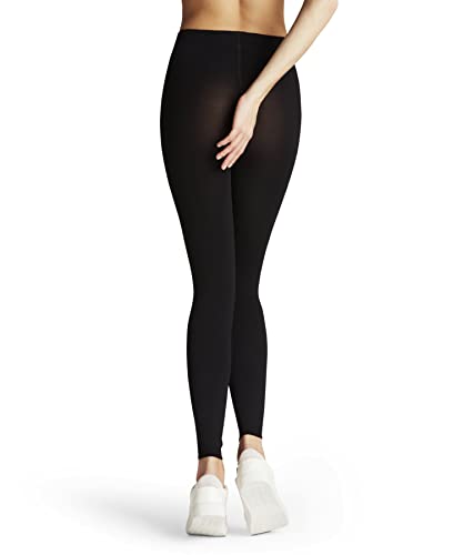 FALKE Women's Pure Matt Footless Tights, Opaque 100 Denier, Stockings for Women, Black (Black 3009), L, 1 Pair2
