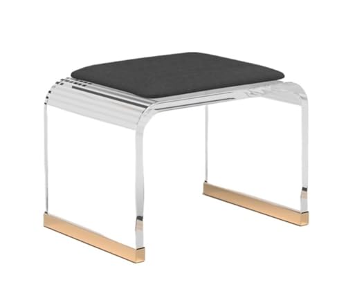 Tabouret de coiffeuse en acrylique transparent avec assise rembourrée chic