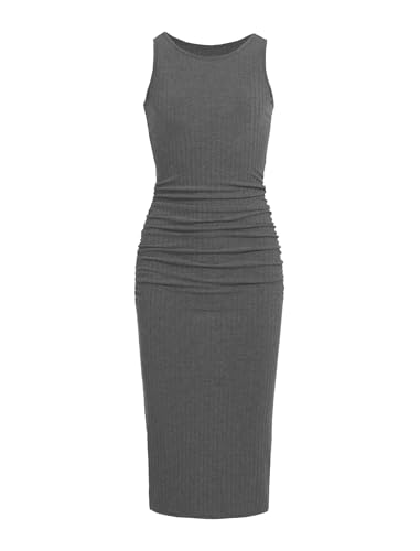 EXARUS Girls Bodycon Maxi Dress Teen Spaghetti Strap Slip/Sleeveless/Short Sleeve/Long Sleeve Pencil Casual Long Dresses