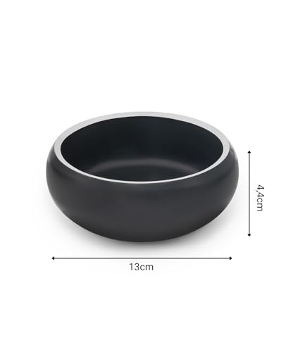 lionto Futternapf aus robustem Edelstahl, 360 ml, lebensmittelechter Hundenapf mit rutschfesten Silikonpads, rostfreier Wassernapf für Hunde & Katzen, gewölbt, schwarz